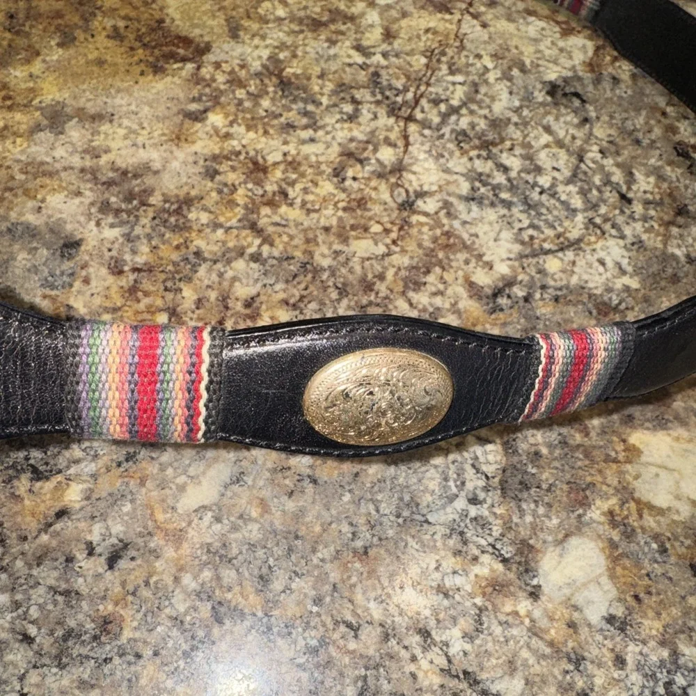 Vintage Silver‎ Creek 38 51403 Belt Concho Brown Leather Western No Buckle